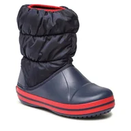 Buty dla chłopców - Śniegowce Crocs Winter Puff Boot K 14613-435 Granatowy - miniaturka - grafika 1