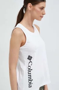 Columbia top bawełniany kolor biały - Koszulki sportowe damskie - miniaturka - grafika 1