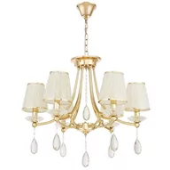 Lampy sufitowe - Lumina Deco Deco KLASYCZNY ŻYRANDOL KRYSZTAŁOWY ZŁOTY DOMINNI W6 - miniaturka - grafika 1