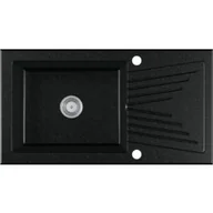 Zlewozmywaki - EOS Zlewozmywak granitowy z ociekaczem BARICCO czarny grafit - miniaturka - grafika 1