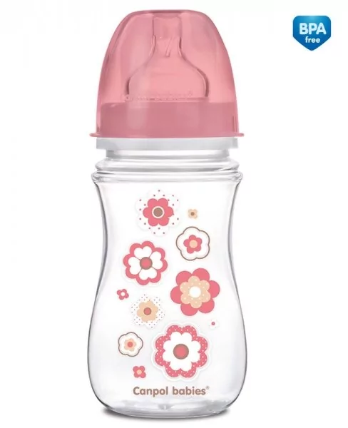 Canpol babies Antykolkowa butelka szerokootworowa EasyStart 35/217 różowa 240 ml 1 szt