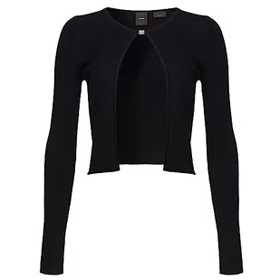 Pinko Damski kardigan CERIO COSTINA Crepe Henley, Z99_Nero Limousine, XXL, Z99_nero limuzyna, XXL - Swetry damskie - miniaturka - grafika 1