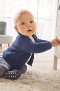 Swetry dla chłopców - Mayoral Newborn kardigan z domieszka wełny niemowlęcy kolor granatowy - miniaturka - grafika 1