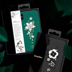 Kingxbar Petal etui ozdobione oryginalnymi Kryształami Swarovskiego iPhone XS / iPhone X czarny - Etui i futerały do telefonów - miniaturka - grafika 10