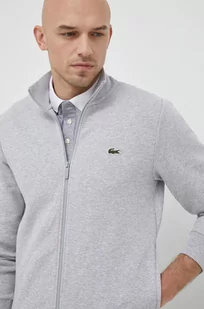 Lacoste bluza męska kolor szary gładka - Bluzy męskie - miniaturka - grafika 1