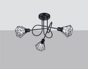 Lampy sufitowe - Sollux Artemis 3S SL.1109 plafon lampa sufitowa 3x40W E14 czarny - miniaturka - grafika 1