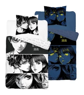 Pościel bawełniana świecąca w ciemności 140x200 Fluo Manga - Pościel - miniaturka - grafika 1