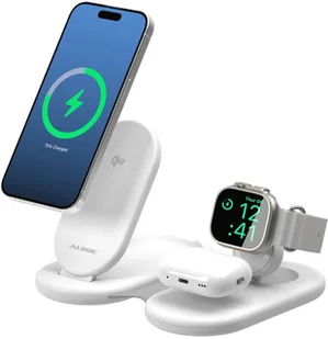 Alogic PackAway 3-in-1 Qi2 Wireless Charging Stand White - Ładowarki i akumulatory - miniaturka - grafika 1