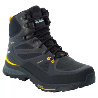 Buty trekkingowe męskie - Jack Wolfskin Buty trekkingowe FORCE TREKKER TEXAPORE MID M Black / Burly Yellow Xt - grafika 1