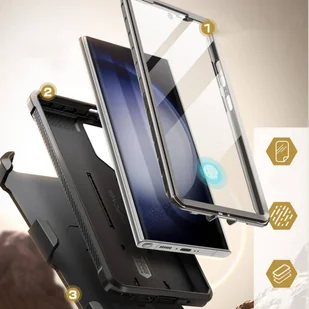 Oryginalne Etui SAMSUNG GALAXY S24 ULTRA Supcase Unicorn Beetle Pro 2-set szare - Etui i futerały do telefonów - miniaturka - grafika 5