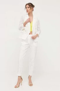 Morgan spodnie damskie kolor biały fason cygaretki high waist - Spodnie damskie - miniaturka - grafika 1