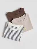 Moda i Uroda OUTLET - Reserved - Bawełniany t-shirt 3 pack - złamana biel - miniaturka - grafika 1