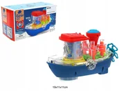 Zabawki do kąpieli - Statek ze światłami, melodiami, obrotowym kominem lampką, piąte koło - miniaturka - grafika 1