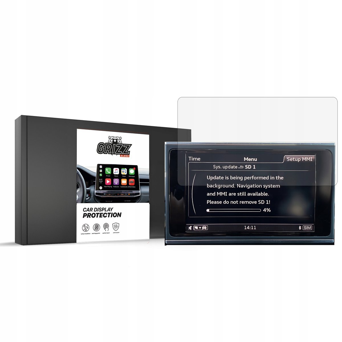 2x Folia matowa GrizzGlass CarDisplay Protection do Audi A6 C7 MMI 8