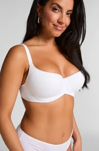 Hunkemöller Usztywniony bawełniany biustonosz z fiszbinami Biały - Biustonosze - miniaturka - grafika 1