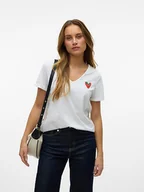 Koszulki i topy damskie - Vero Moda Koszulka w kolorze białym - miniaturka - grafika 1