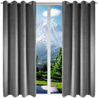 Zasłony - Zasłony welurowe gotowe 140x250 komplet zasłon do salonu velvet welur kolor - miniaturka - grafika 1