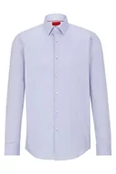 Koszule męskie - HUGO Kenno Slim-Fit męska koszula z mieszanki bawełny o strukturze popeliny, Light/Pastel Purple535, 46 - miniaturka - grafika 1