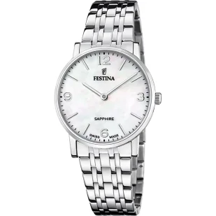 Zegarek Festina Swiss Made 20047/2 zegarek damski na bransolecie z perłową tarczą - Zegarki damskie - miniaturka - grafika 1