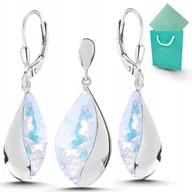 Zestawy biżuterii dla kobiet - Kolczyki srebrne z opalem wisiorek zawieszka biżuteria komplet srebrny 925 - miniaturka - grafika 1