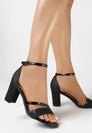 Sandały damskie - Czarne Sandały Kleonoire - miniaturka - grafika 1