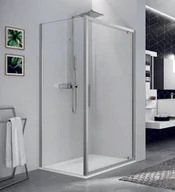Ścianki i drzwi prysznicowe - Novellini Kuadra Black 2.0 F Ścianka prysznicowa 77-79x200 cm szkło przezroczyste, profile czarne K2F77-1H - miniaturka - grafika 1