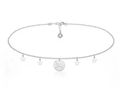 Naszyjniki - Srebrny choker z zawieszką znaki zodiaku i gwiazdkami - miniaturka - grafika 1
