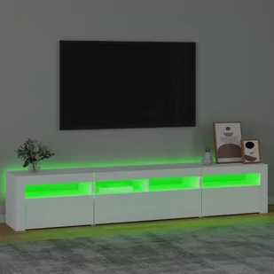 Lumarko Szafka pod TV z oświetleniem LED, biała - Szafki RTV - miniaturka - grafika 5