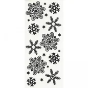 Ozdoby bożonarodzeniowe - Naklejki z folii Śnieżynki srebrne CLX16 BREWIS - miniaturka - grafika 1