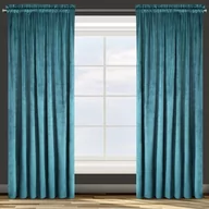 Zasłony - Eurofirany Zasłona welwetowa Rosa na taśmie 140x270 Turkusowa ex-z-rosa-c.tur-140x270-t - miniaturka - grafika 1