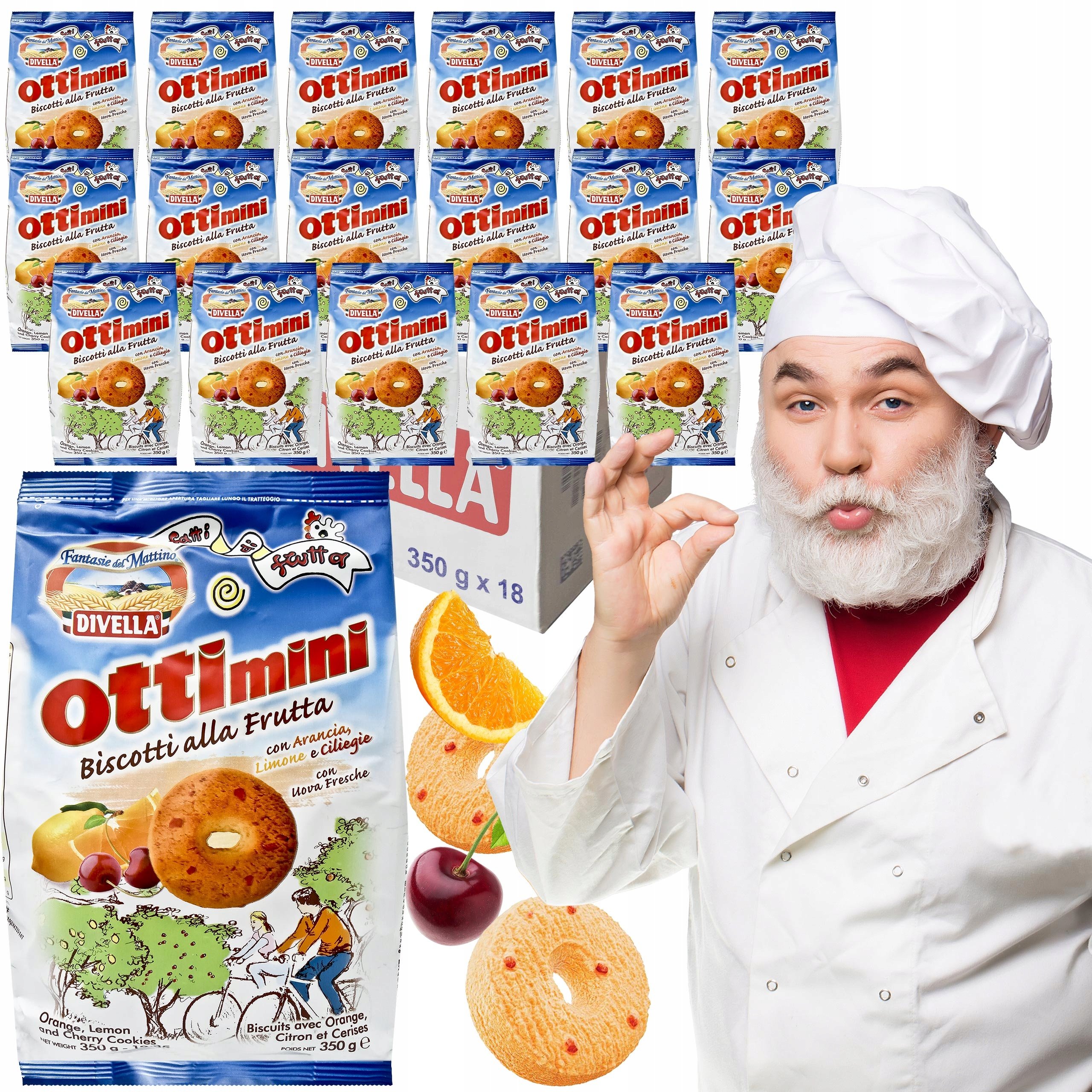 Ciastka Ottimini Z Owocami 350G X 18 Karton