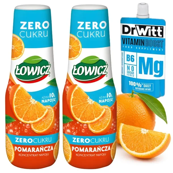2x Syrop Łowicz Pomarańcza Zero Cukru 500ml Koncentrat Do Saturatora Do 10l