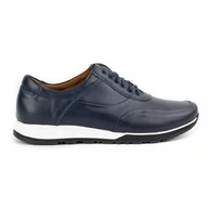 Półbuty męskie - Buty męskie skórzane casual 902KNT granatowe - Buty Olivier - miniaturka - grafika 1