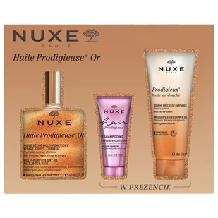 Zestaw Nuxe Huile Prodigieuse® Or, suchy olejek ze złotymi drobinkami 100 ml + szampon, 30 ml + olejek pod prysznic, 100 ml - Zestawy kosmetyków damskich Zestaw Nuxe Huile Prodigieuse® Or, suchy olejek ze złotymi drobinkami 100 ml + szampon, 30 ml + olejek pod prysznic, 100 ml - Zestawy kosmetyków damskich - miniaturka - grafika 1