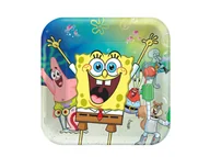 Urodziny dziecka - AMSCAN Talerzyki urodzinowe Spongebob Kanciastoporty - 23 cm - 8 szt. 552627 - miniaturka - grafika 1