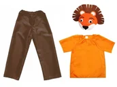 Stroje karnawałowe - ZESTAW LEW BRĄZOWO-POMARAŃCZOWY 134-140 3el - miniaturka - grafika 1