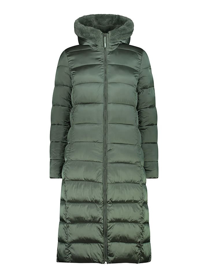 CMP Płaszcz pikowany w kolorze zielonym