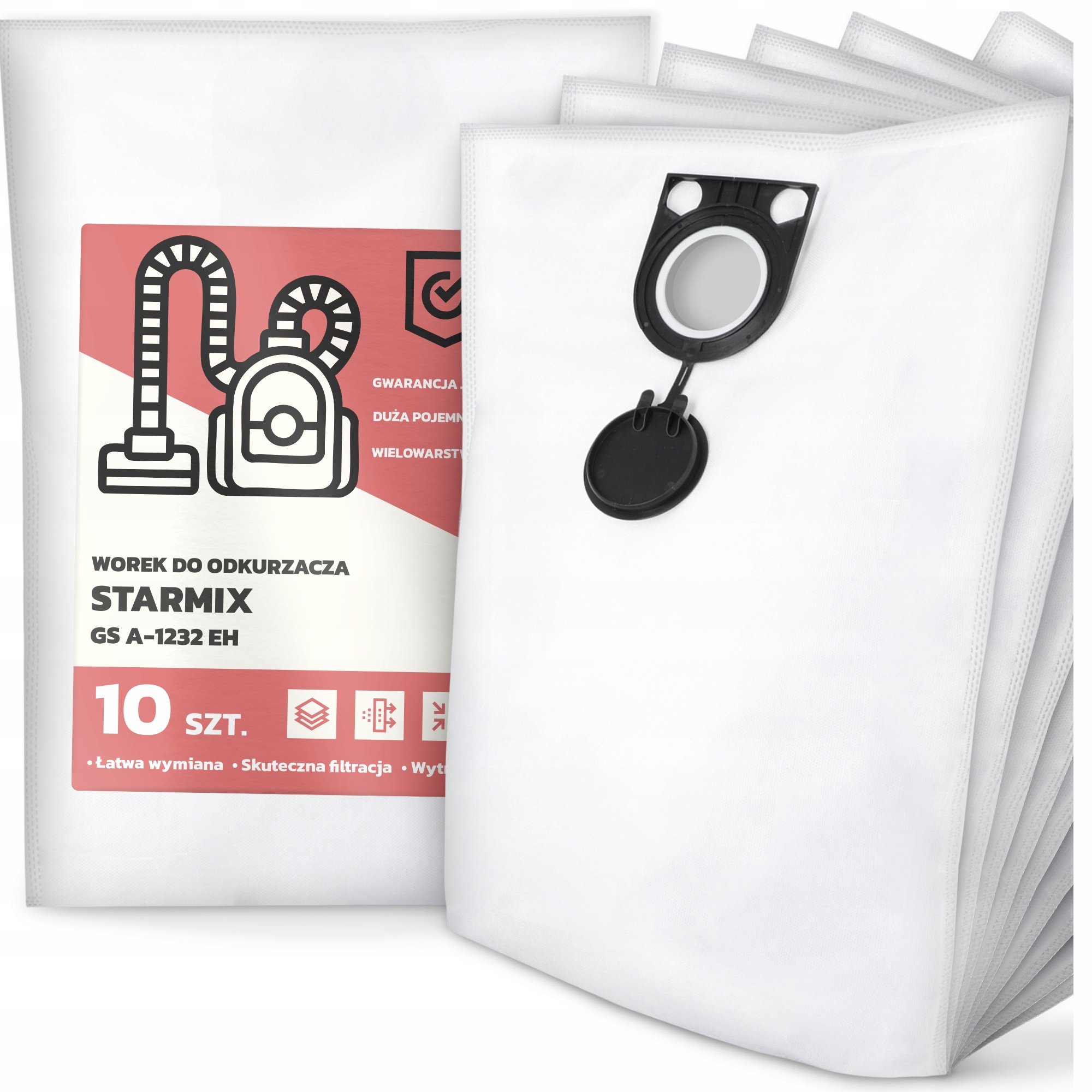 10x Worek do Odkurzacza Starmix Gs A-1232 Eh Syntetyczny Tekstylny Worki G9