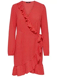 ONLY Damska sukienka owijana falbanka, Poppy Red, 38 - Sukienki - miniaturka - grafika 1