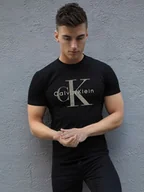 Koszulki męskie - ﻿ Koszulka Męska Bawełna Czarna T-shirt Calvin Klein CK dla niego ROZMIAR XL - miniaturka - grafika 1