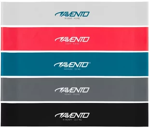 Avento Zestaw 5 gum do ćwiczeń taśmy 4,5 22,7kg 42SA-MLT - Gumy, taśmy, ekspandery - miniaturka - grafika 1