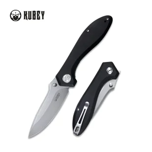 Nóż składany Kubey Ruckus Black G10, Beadblasted AUS-10 by Sherif Manganas (KU314F) - Noże - miniaturka - grafika 1