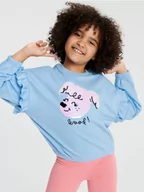 Swetry dla dziewczynek - Sinsay - Bluza - niebieski - miniaturka - grafika 1