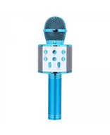 Instrumenty muzyczne dla dzieci - W&k Mikrofon zabawkowy JYWK369-3 niebieski - miniaturka - grafika 1