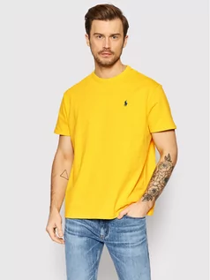 Koszulki męskie - Ralph Lauren Polo T-Shirt 710811284008 Żółty Classic Fit - grafika 1