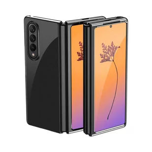 Hurtel Plating Case etui Samsung Galaxy Z Fold 4 pokrowiec z metaliczną ramką czarne - Etui i futerały do telefonów - miniaturka - grafika 1