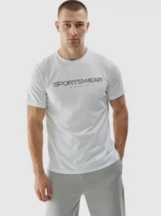 Męski t-shirt z nadrukiem 4F 4FWAW24TTSHM1586 - biały - Koszulki sportowe męskie - miniaturka - grafika 1