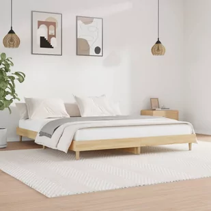 Rama łóżka, dąb sonoma, 160x200 cm, materiał drewnopochodny Lumarko! - Łóżka - miniaturka - grafika 1
