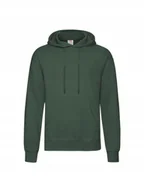 Bluzy męskie - Bluza męska z kapturem Kangurka Fruit of the Loom ZIELONA rozm. S - miniaturka - grafika 1