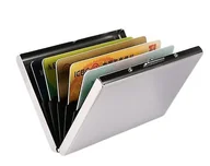 Portfele - Best Trade Uchwyt na kartę z przegródką - Chroni RFID - metal - portfel - Srebrny - miniaturka - grafika 1